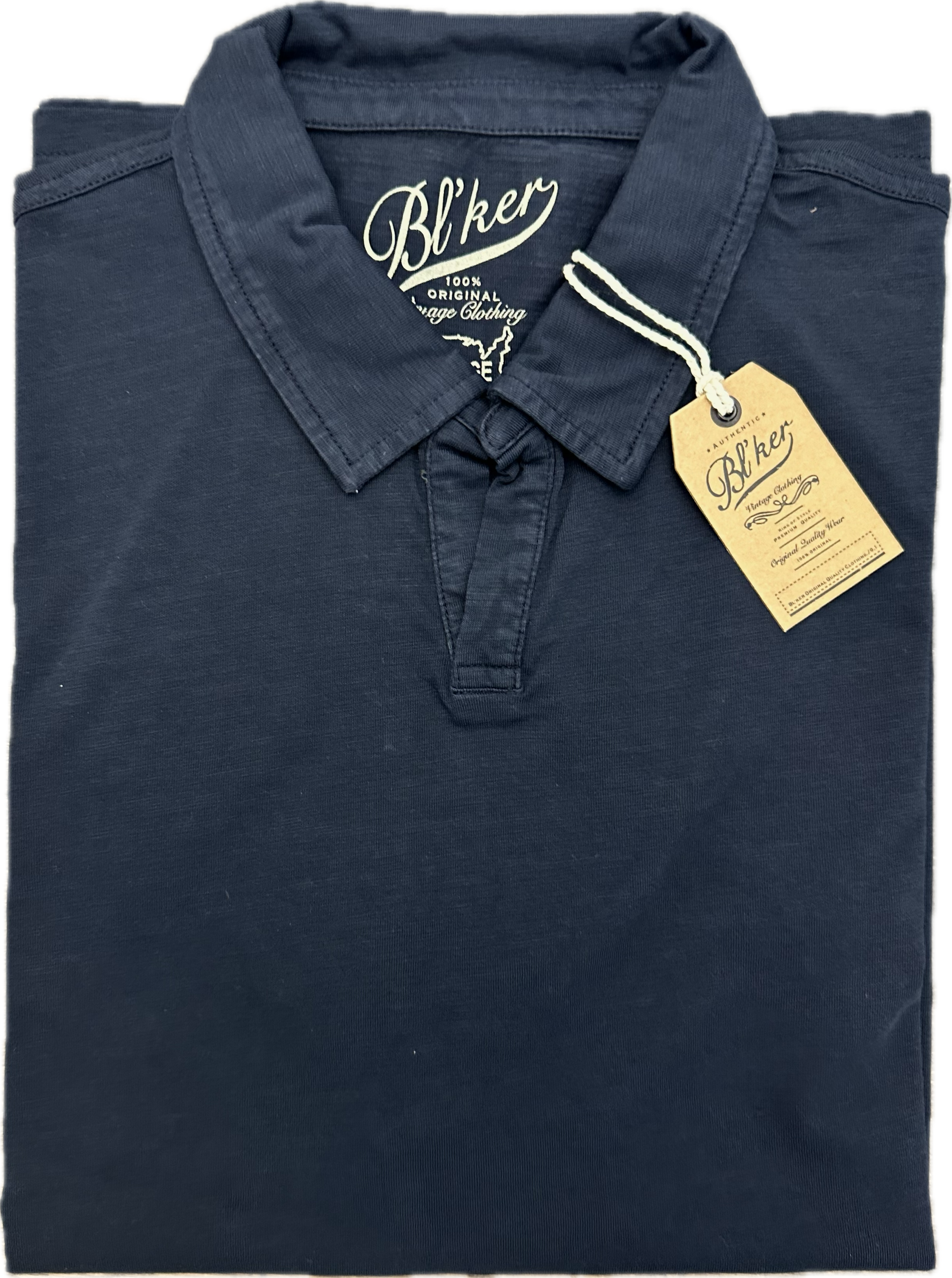 Polo senza bottoni cotone navy BL'KER