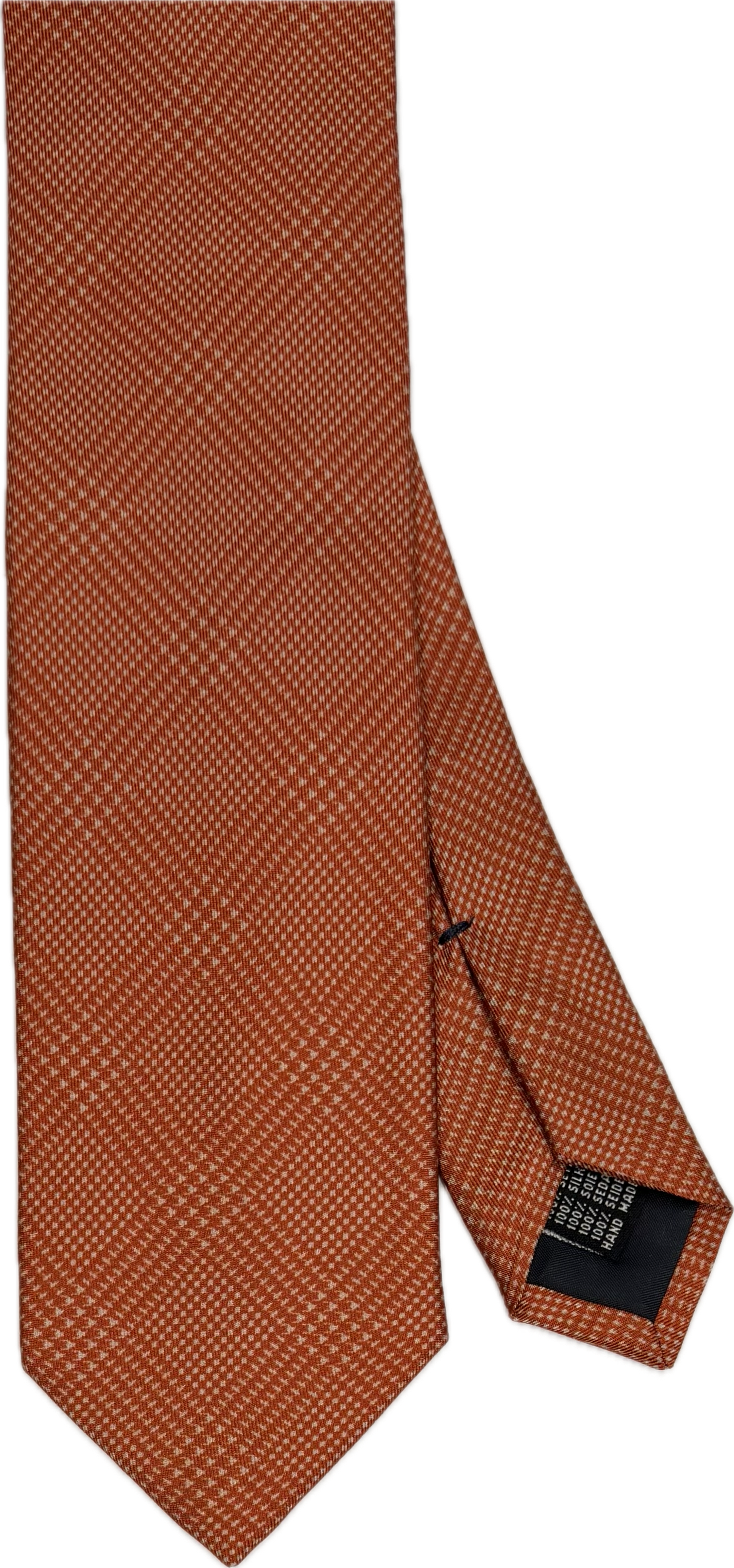 Cravatta seta pied de poule arancione Monsieur
