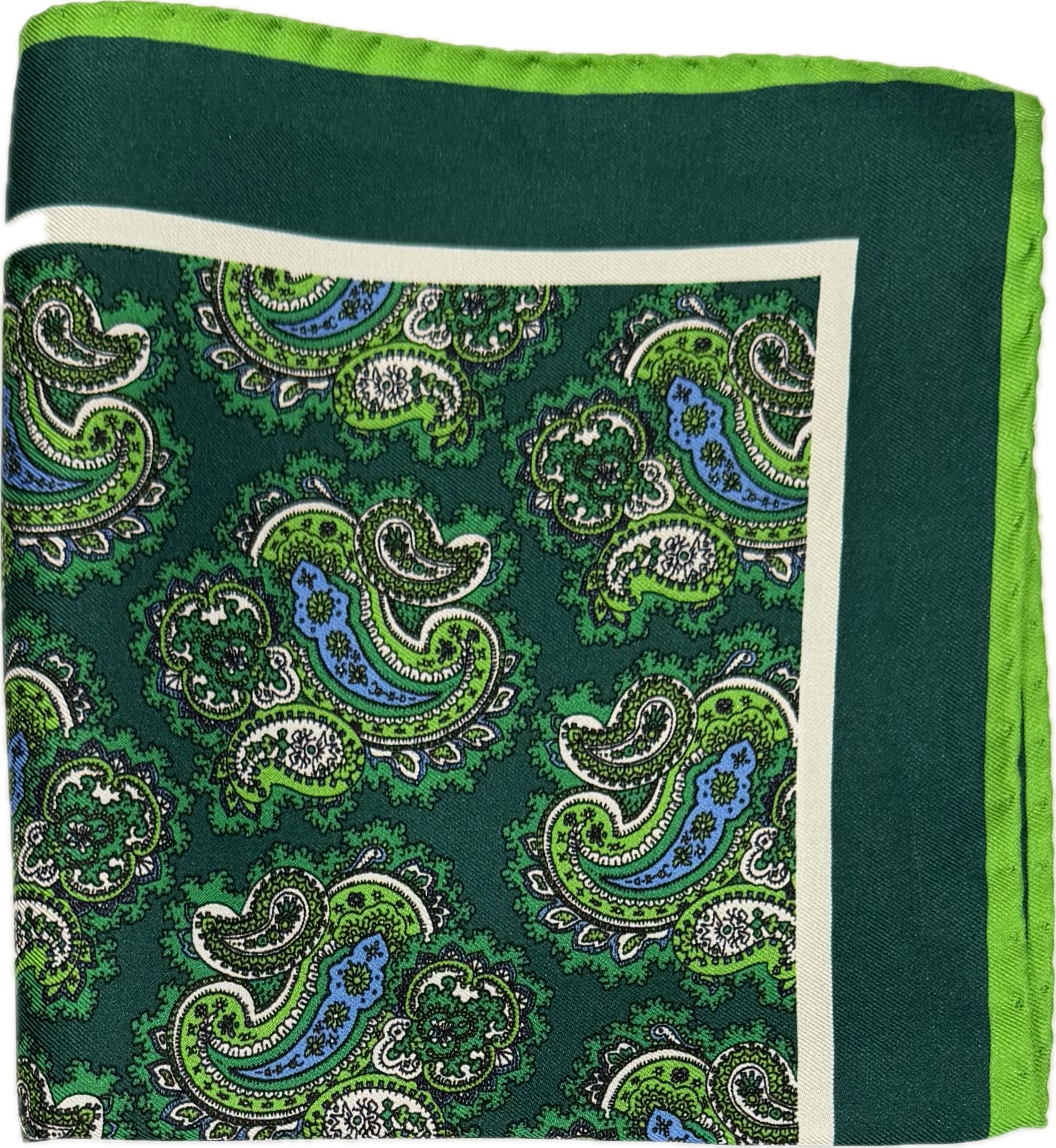Pocket square seta paisley verde Monsieur