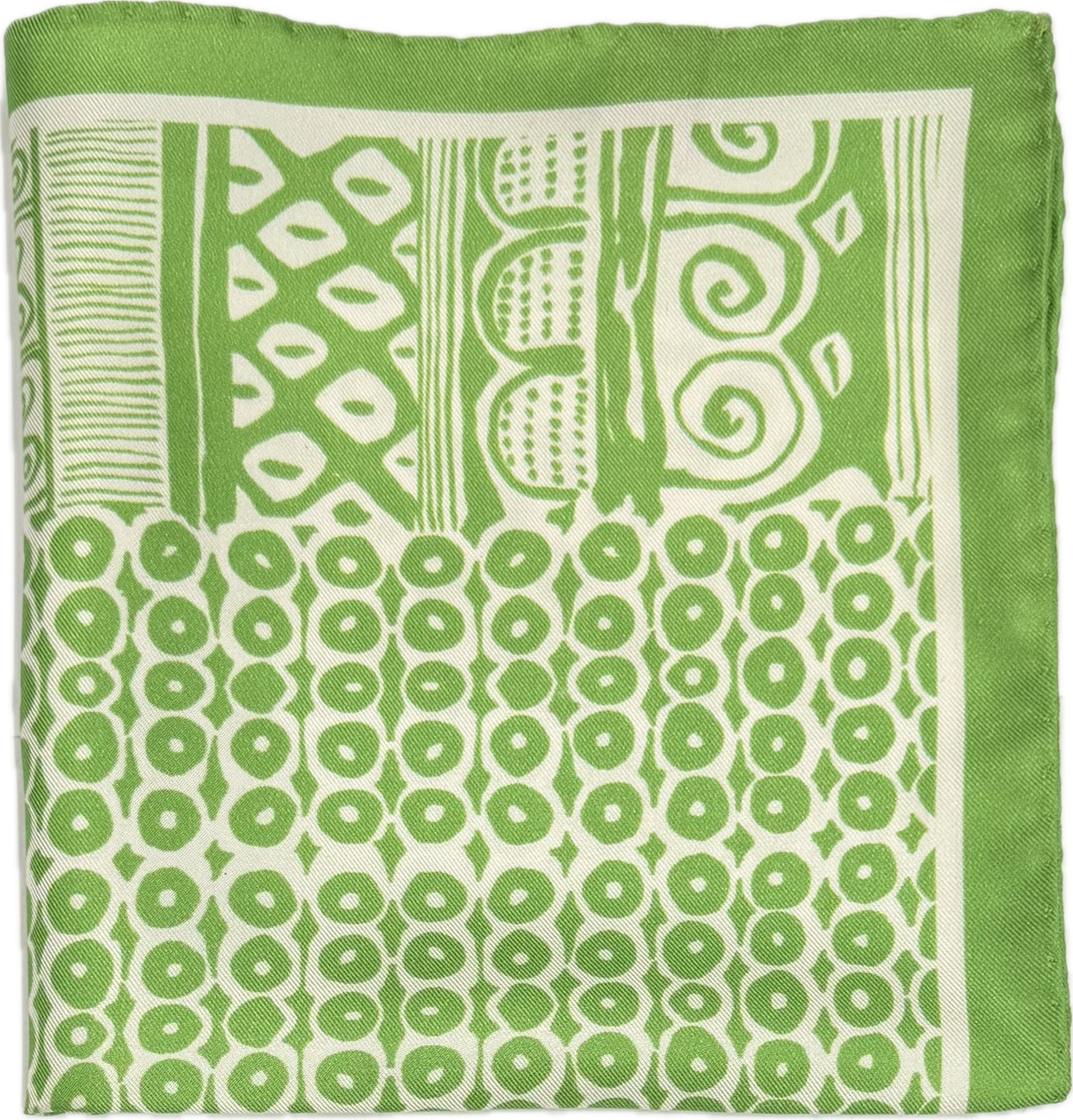 Pocket square seta fantasia astratta verde Monsieur