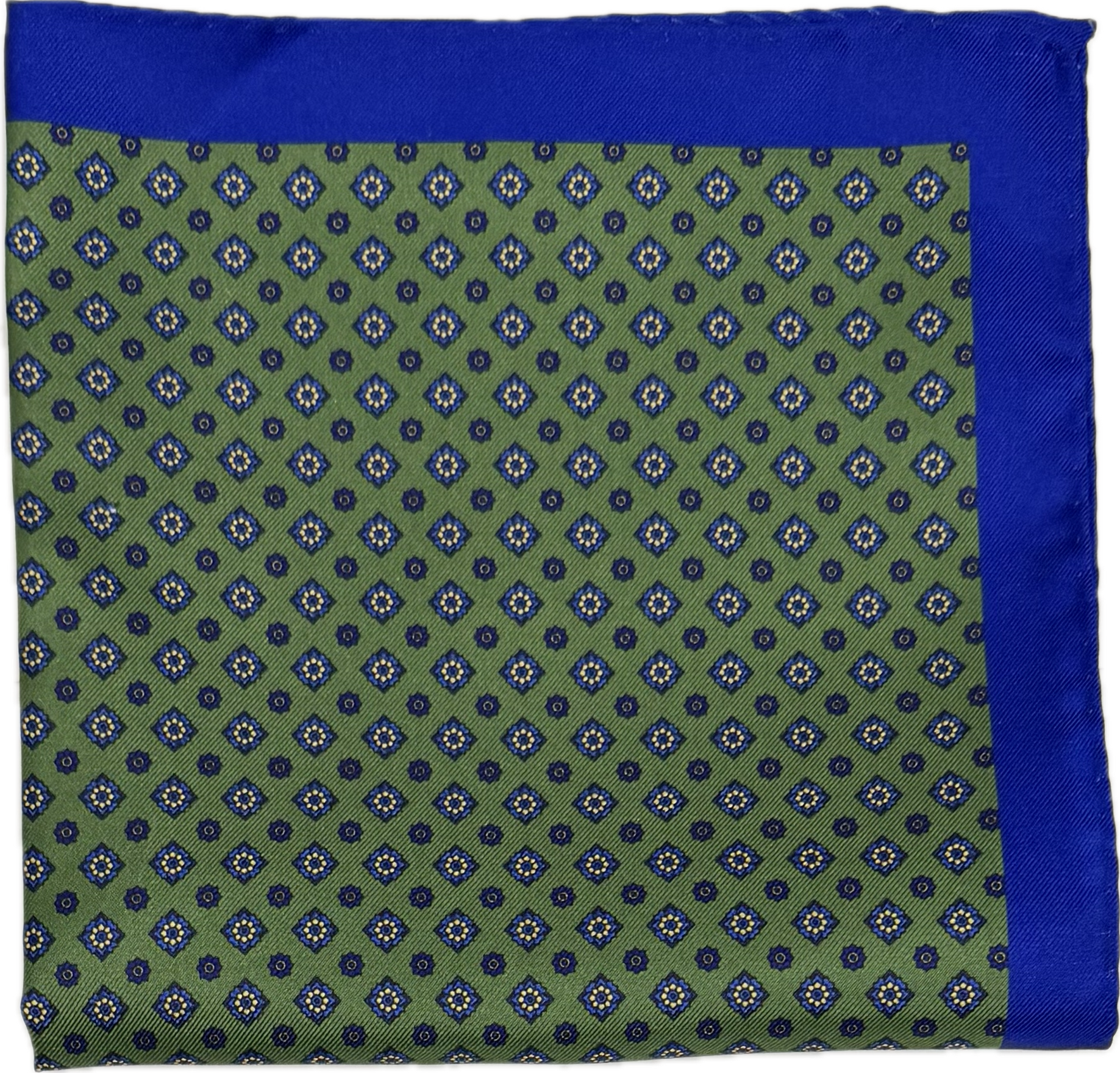Pocket square seta fantasia geometrica verde Monsieur