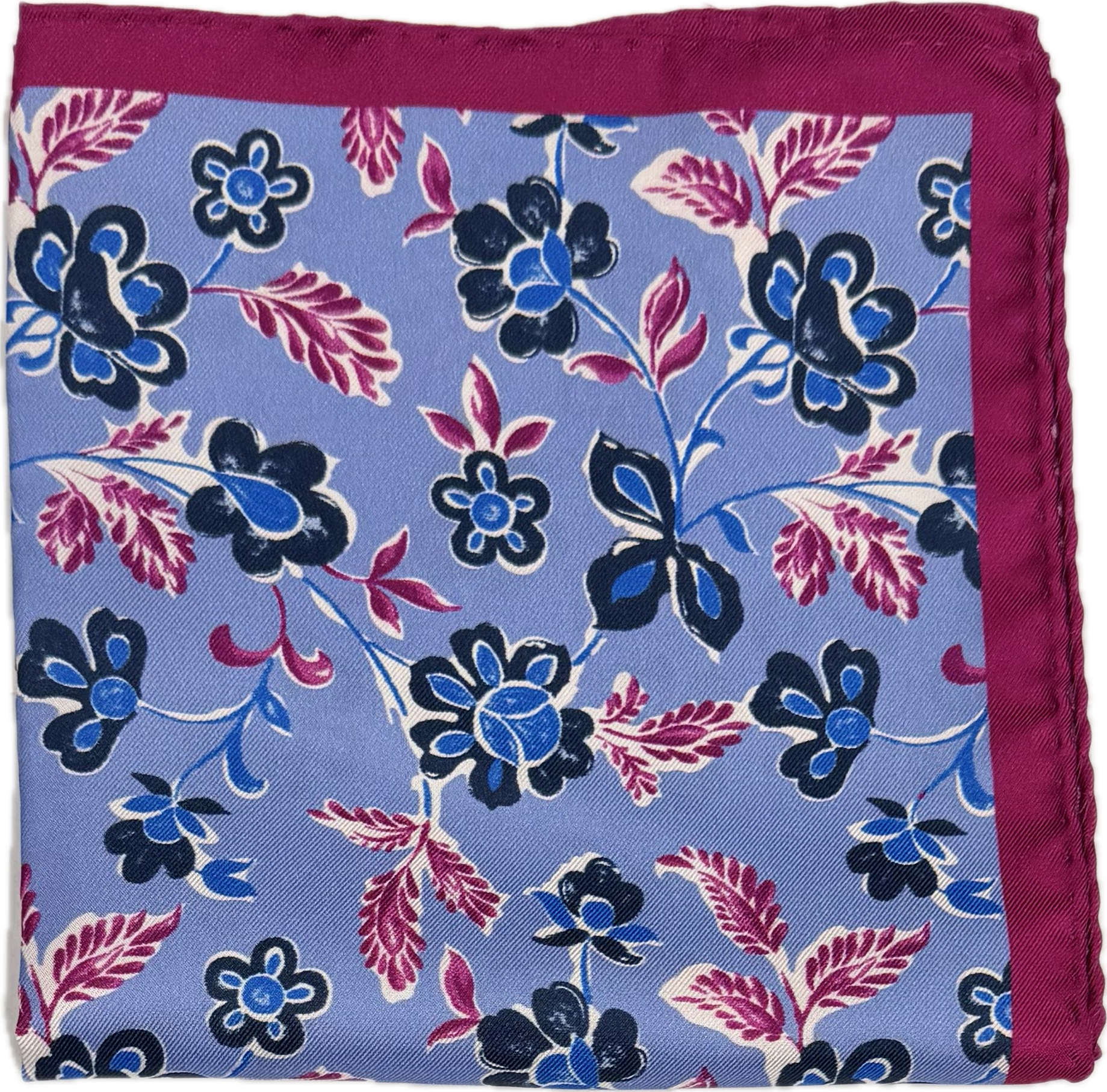 Pocket square seta fantasia floreale lilla fucsia royal Monsieur