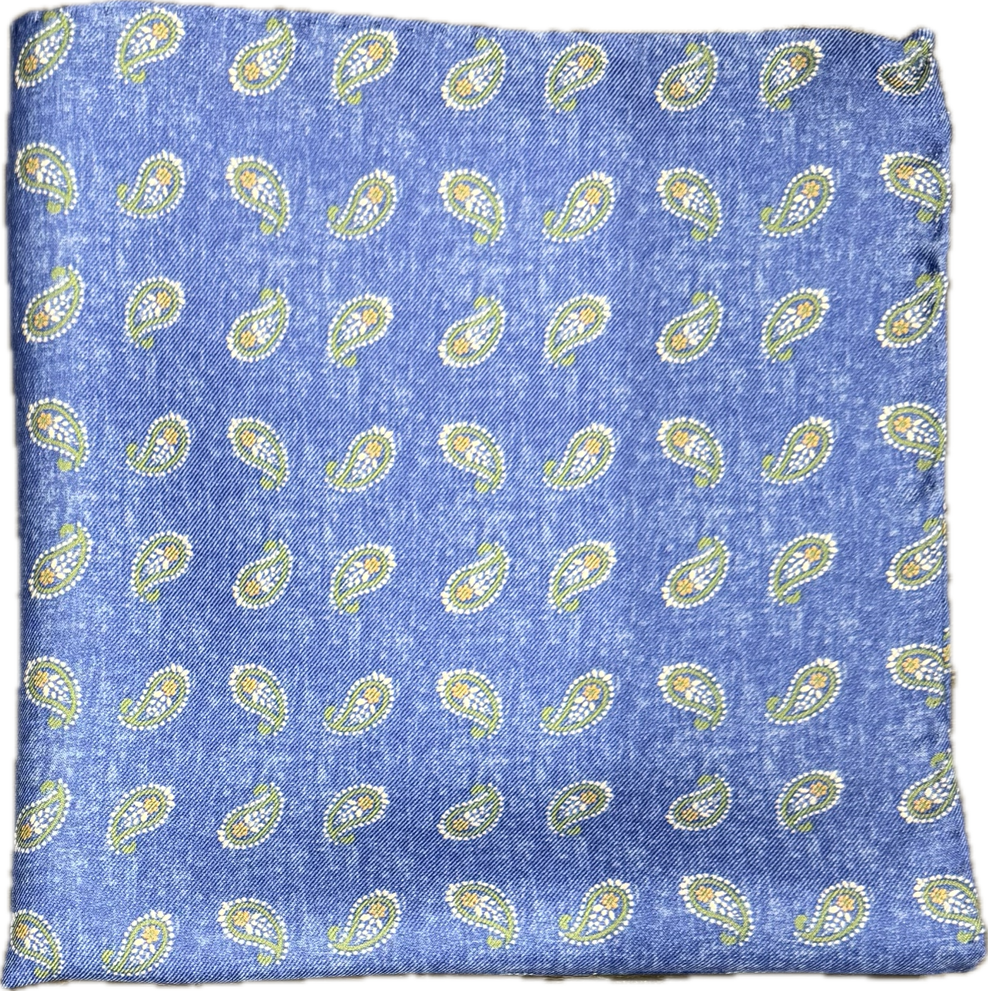 Pocket square seta fantasia micro paisley light blue Monsieur