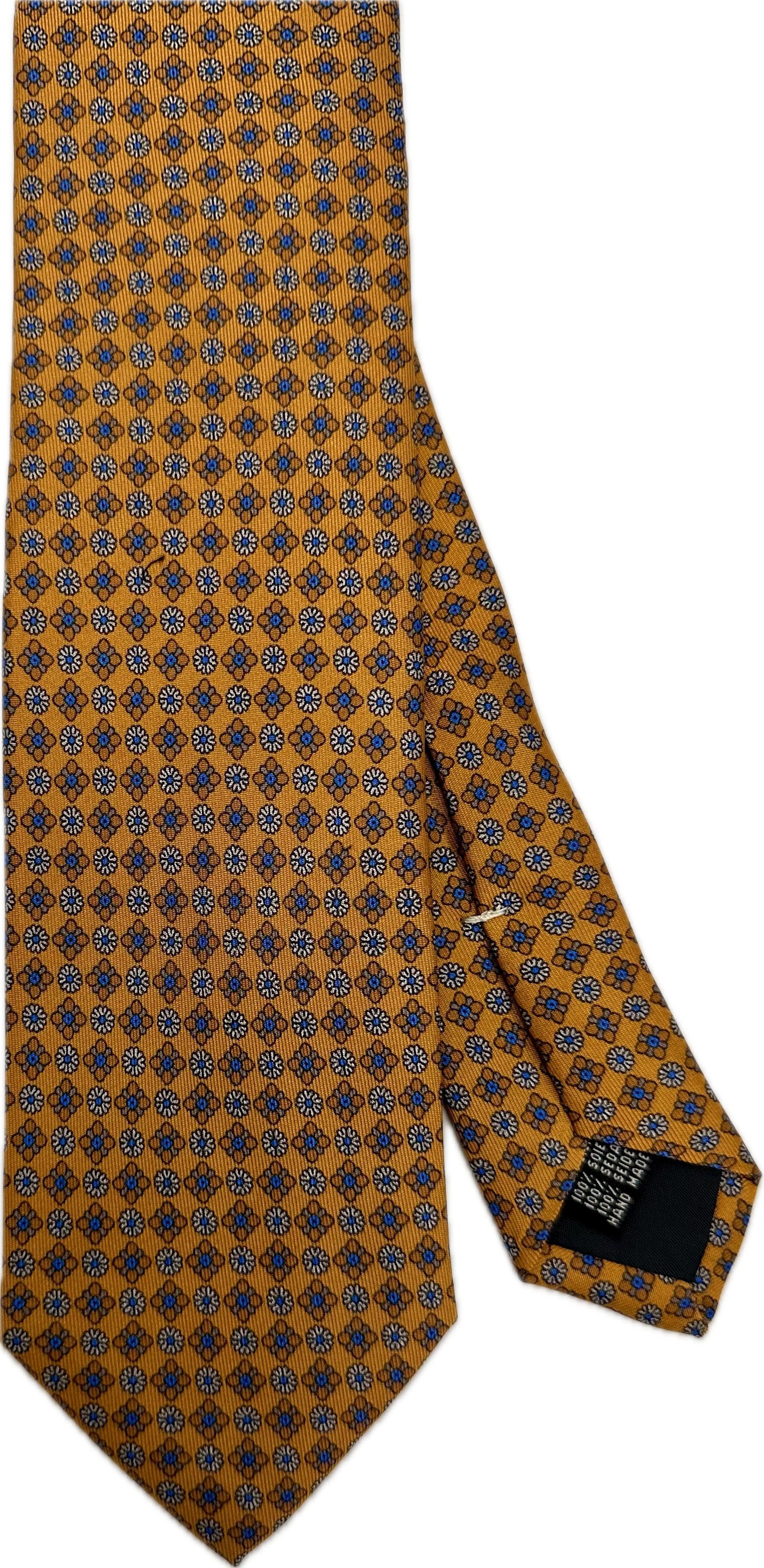 Cravatta seta fantasia micro fiorellino giallo Monsieur