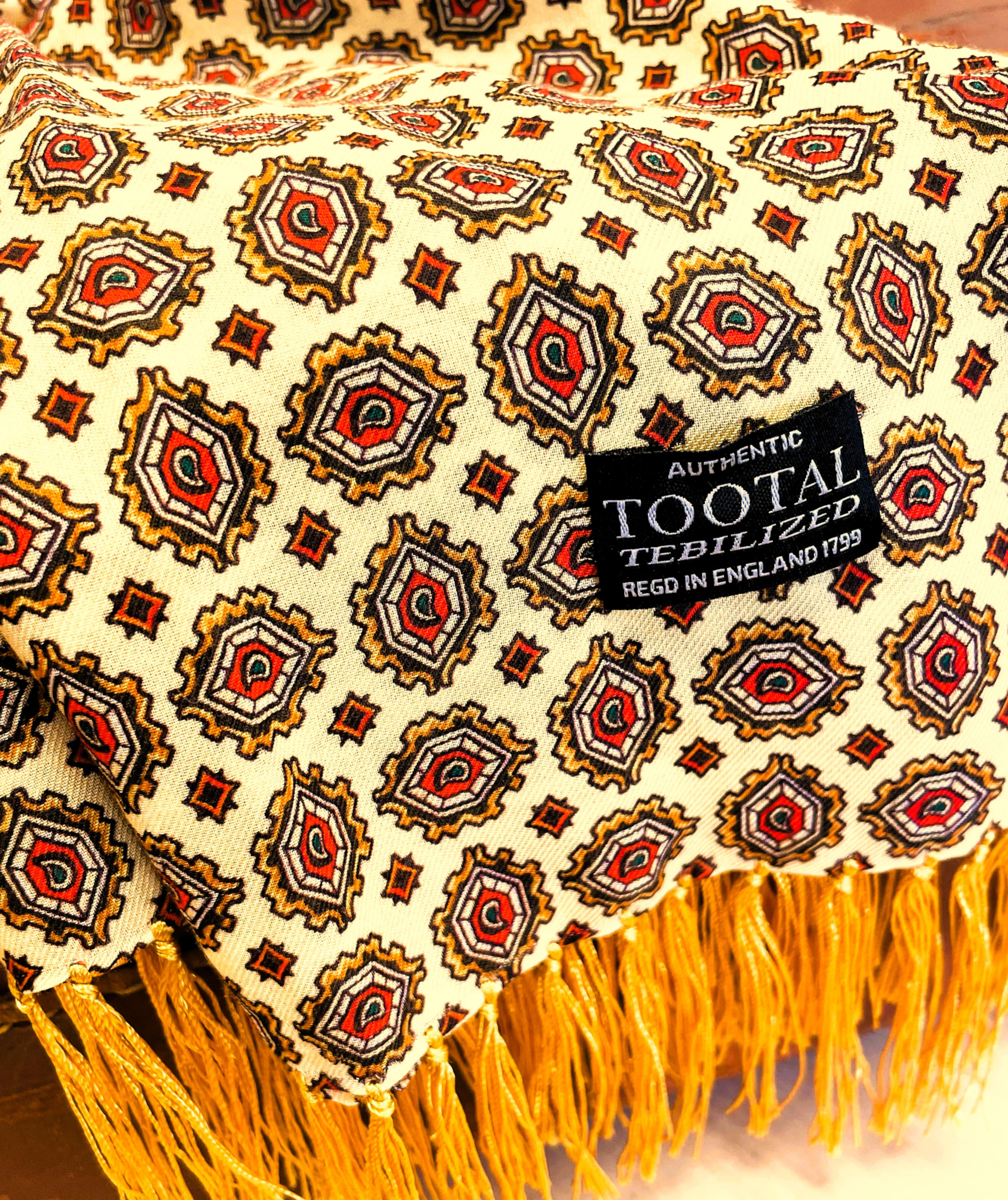 Sciarpa rayon medaglioni gialla Tootal