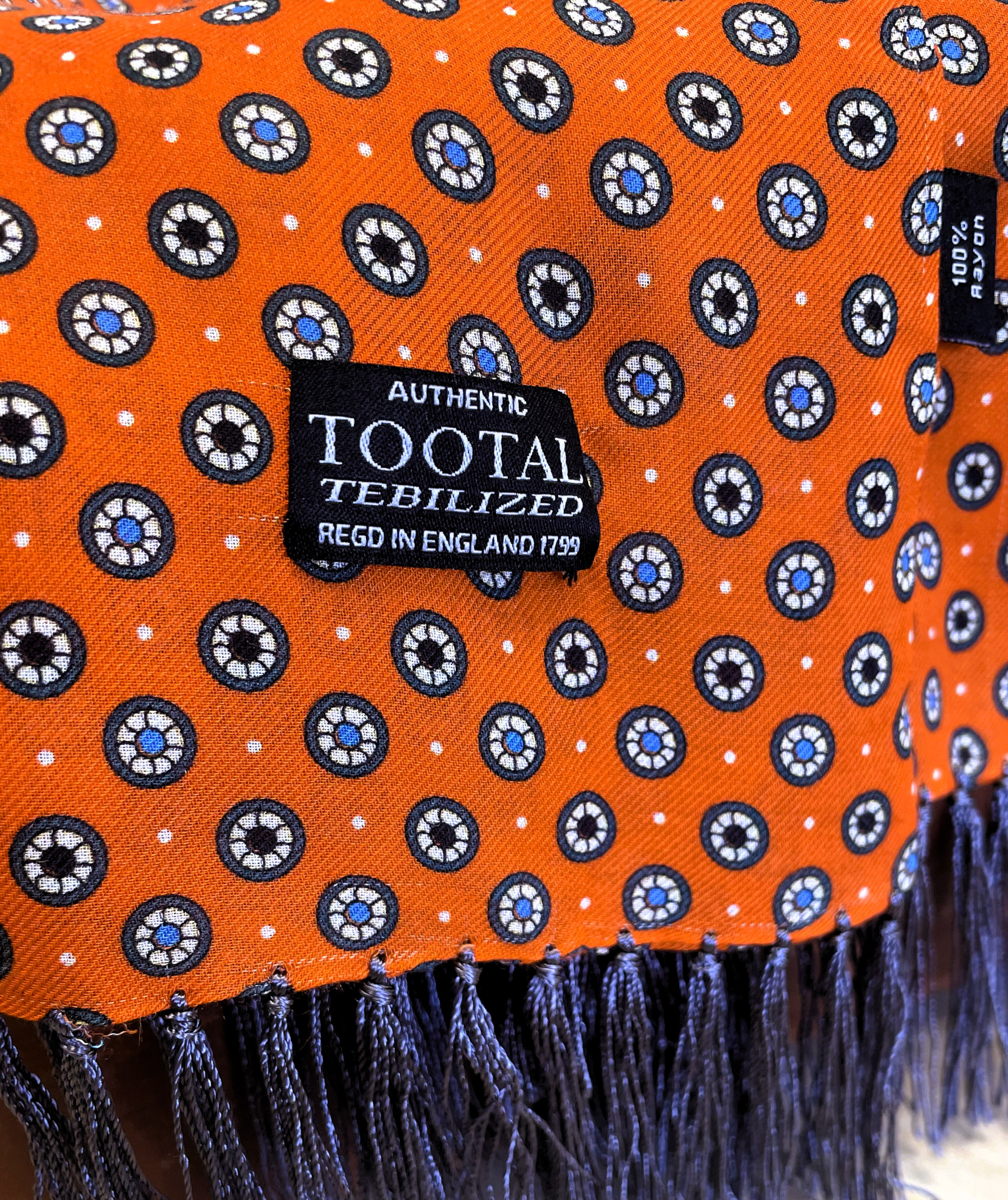 Sciarpa rayon fantasia tondi arancione Tootal