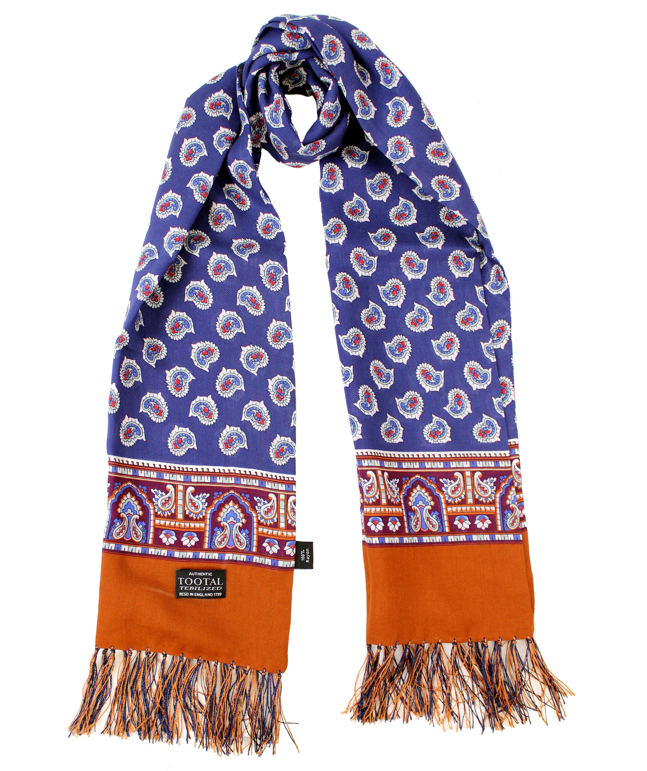 Sciarpa rayon navy paisley Tootal