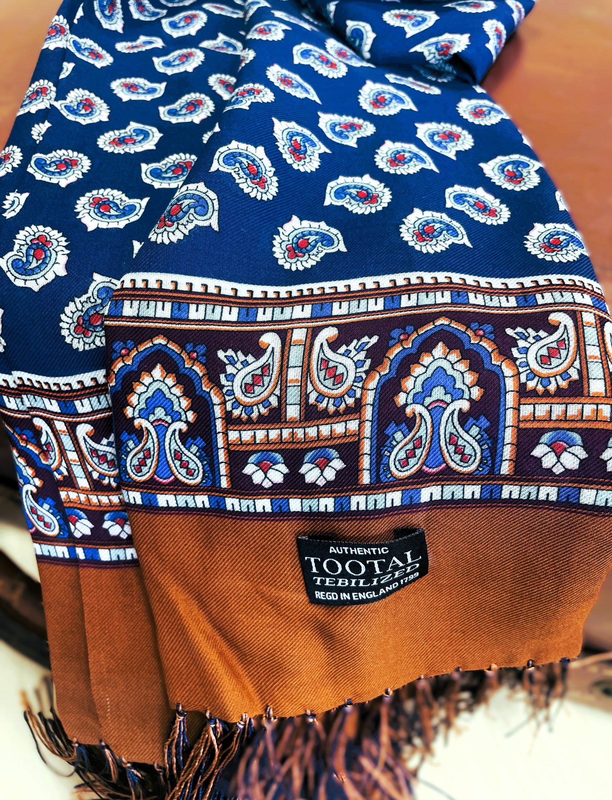 Sciarpa rayon navy paisley Tootal