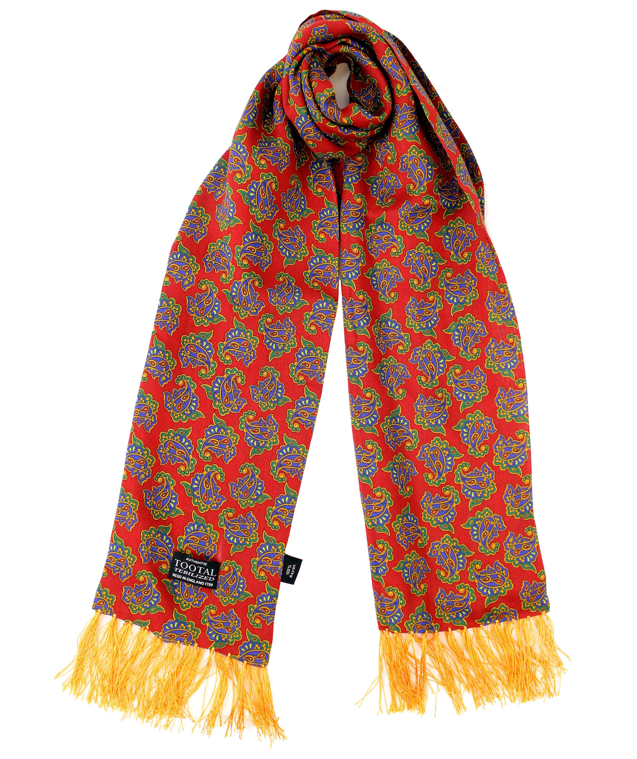 Sciarpa rayon fantasia paisley rossa Tootal