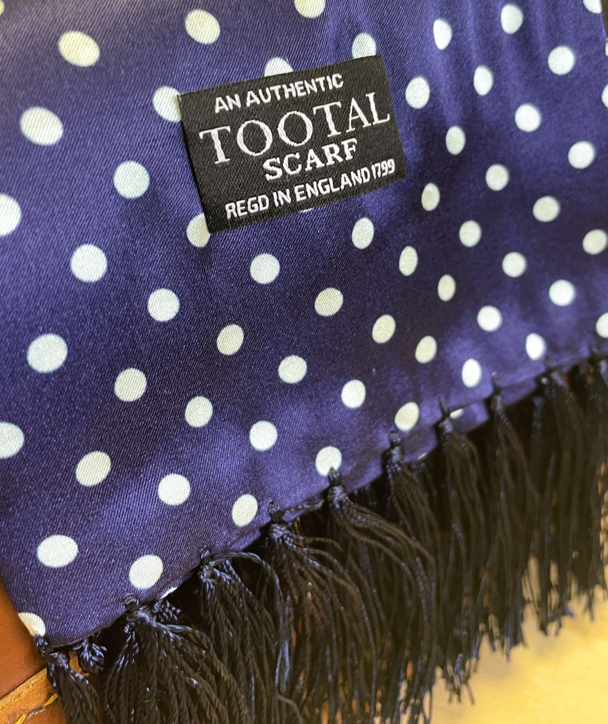 Sciarpa seta large dot light blue Tootal