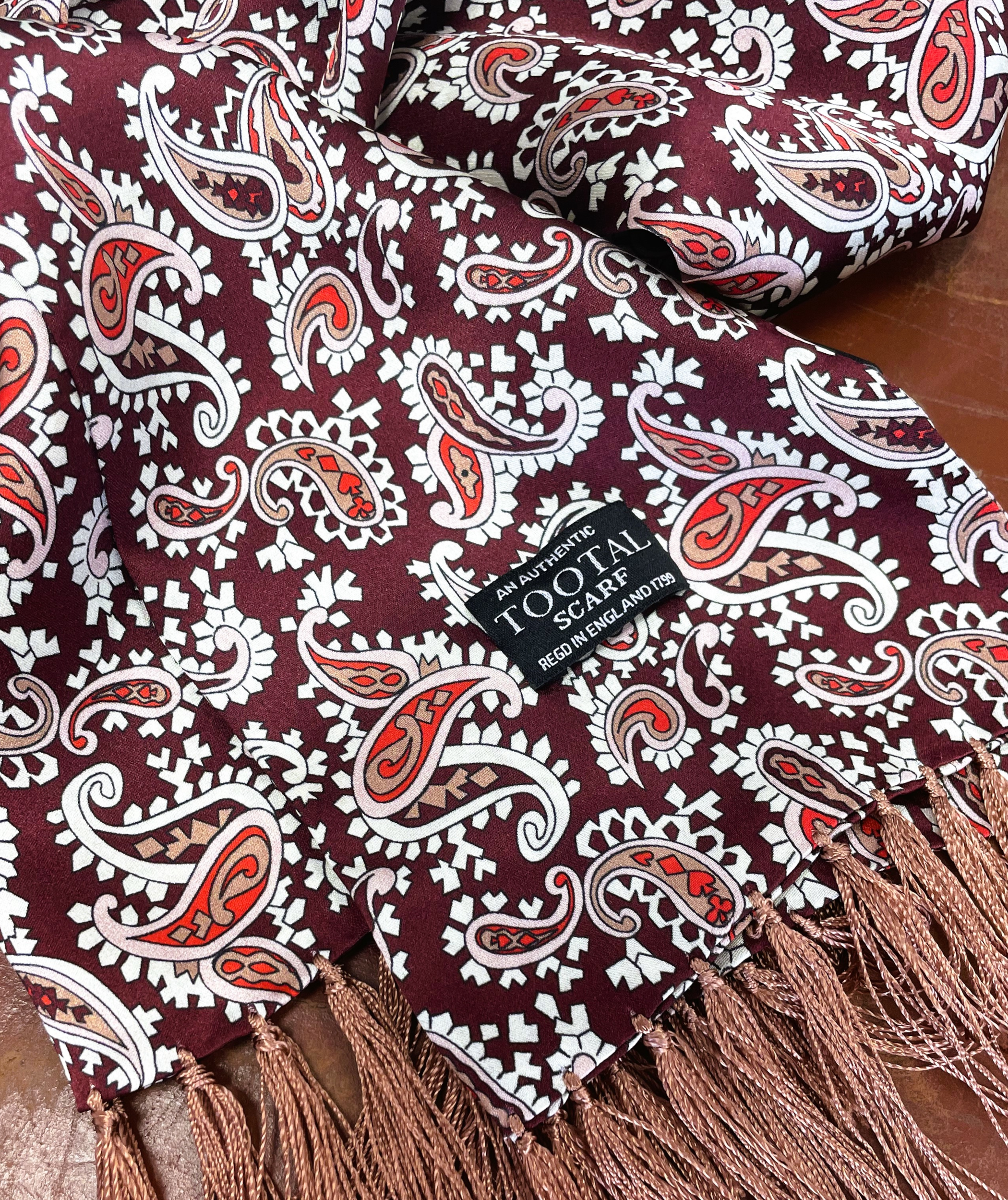 Sciarpa seta paisley wine Tootal