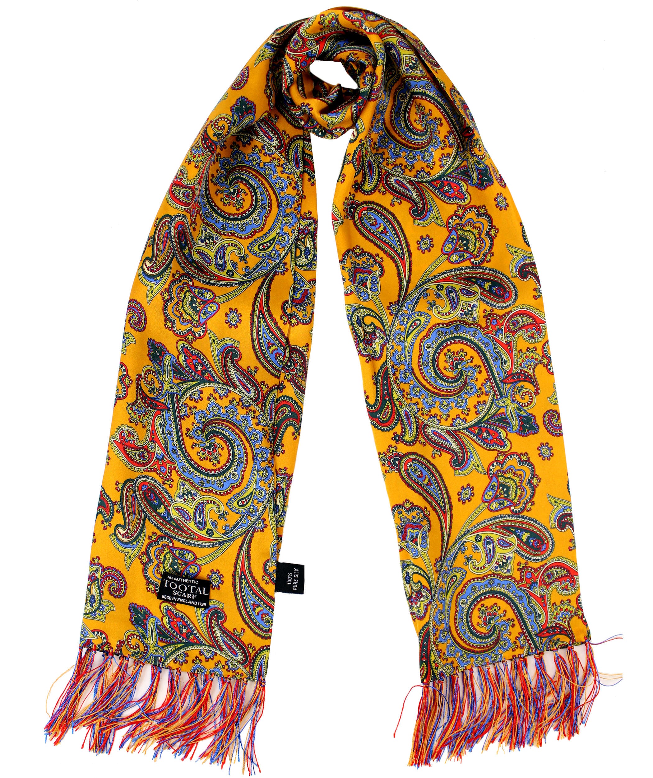 Sciarpa seta fantasia paisley butterscotch Tootal