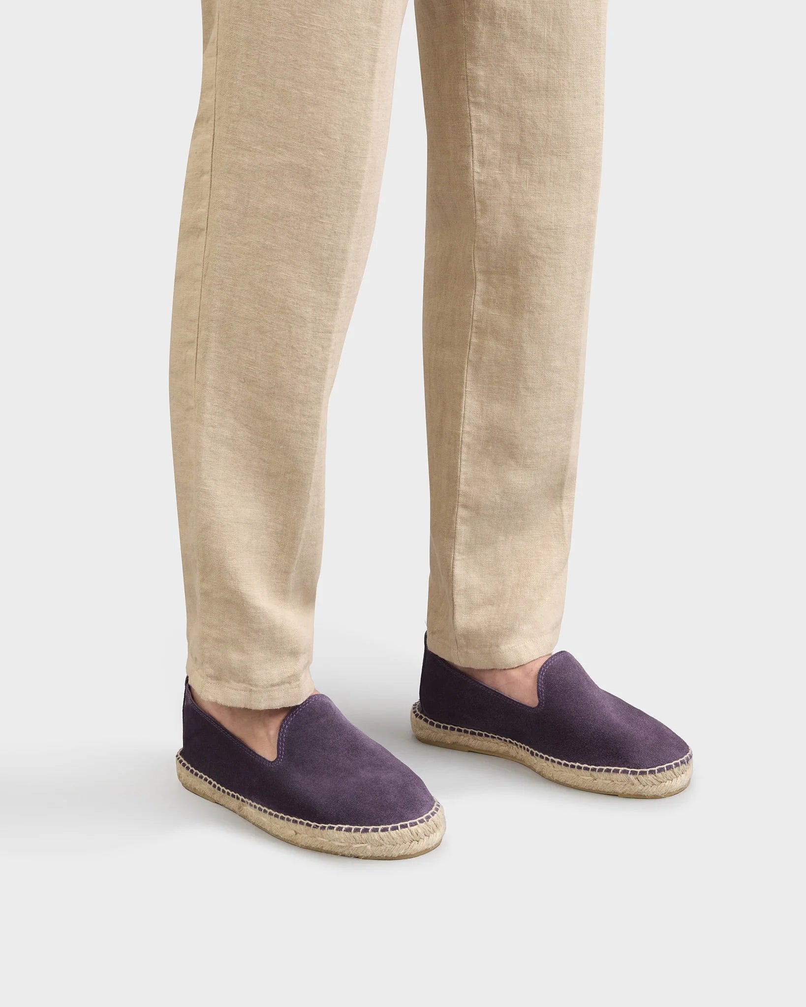 Espadrillas Tangana suede imperial plum Luca Rubinacci x Manebì