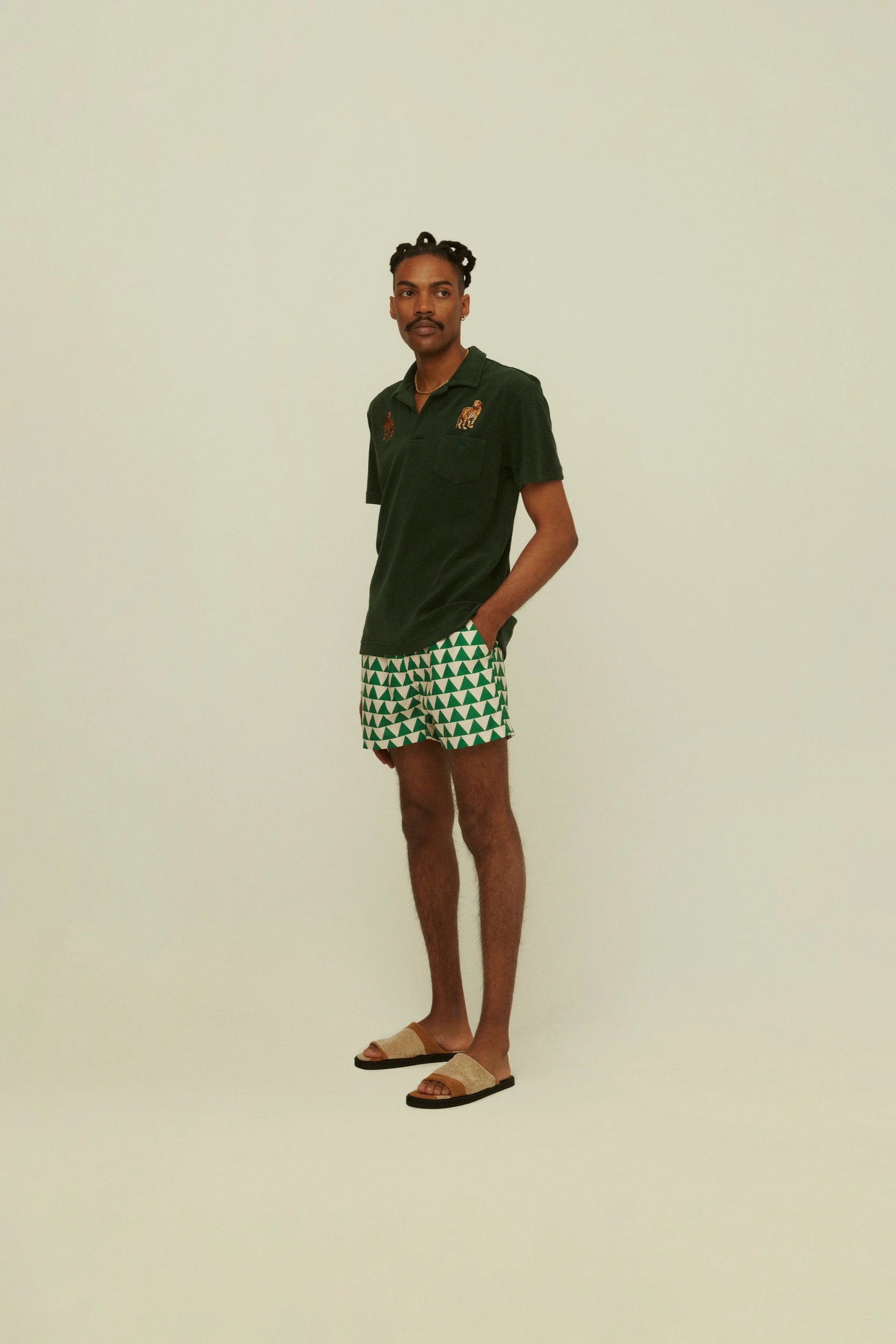 Polo spugna tigre manica corta verde OAS