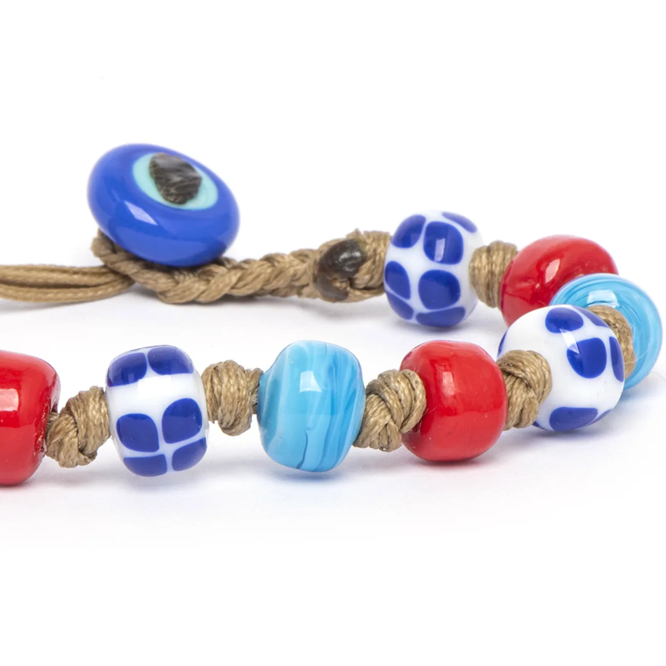 Bracciale Murano rosso celeste Dandy Street