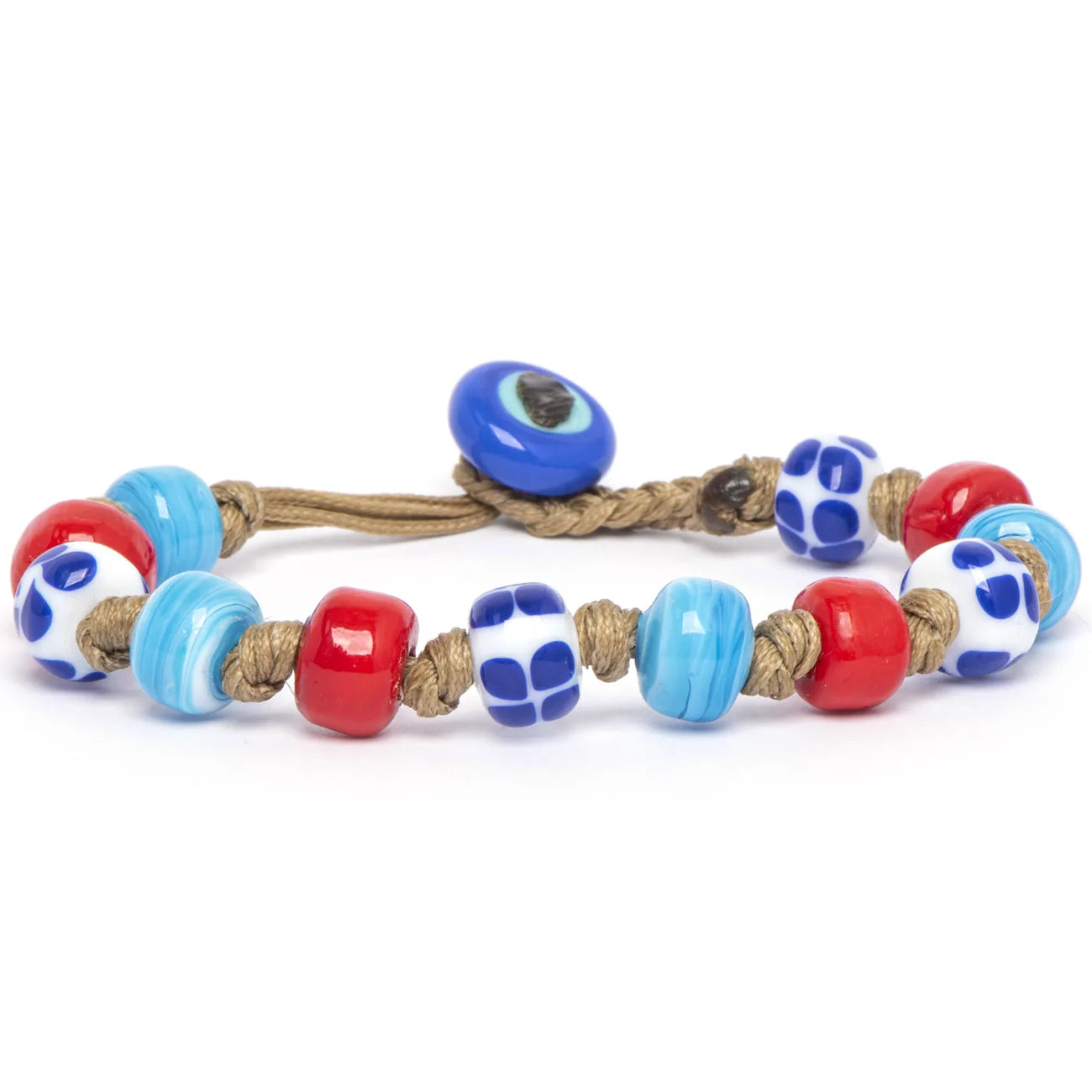 Bracciale Murano rosso celeste Dandy Street