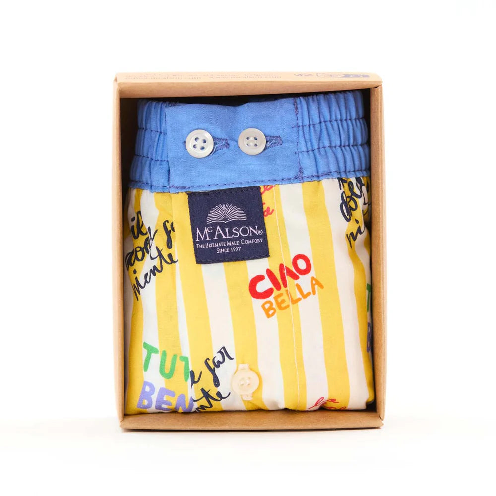 Boxer rigato "la dolce vita" giallo McAlson