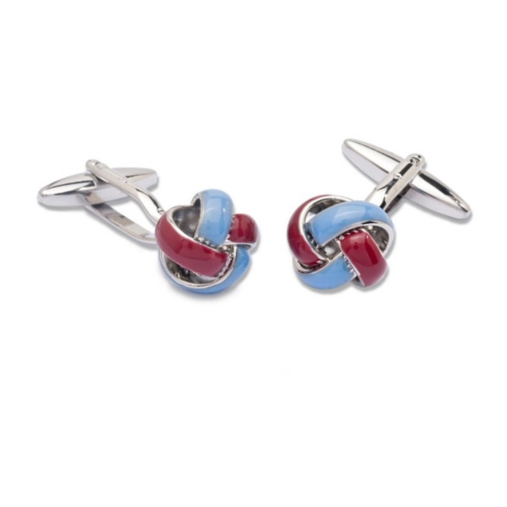 Gemelli nodo smaltato azzurro bordeaux Monsieur