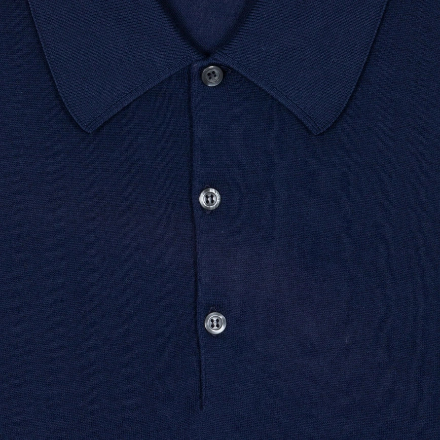 Polo Finchley manica lunga French navy John Smedley