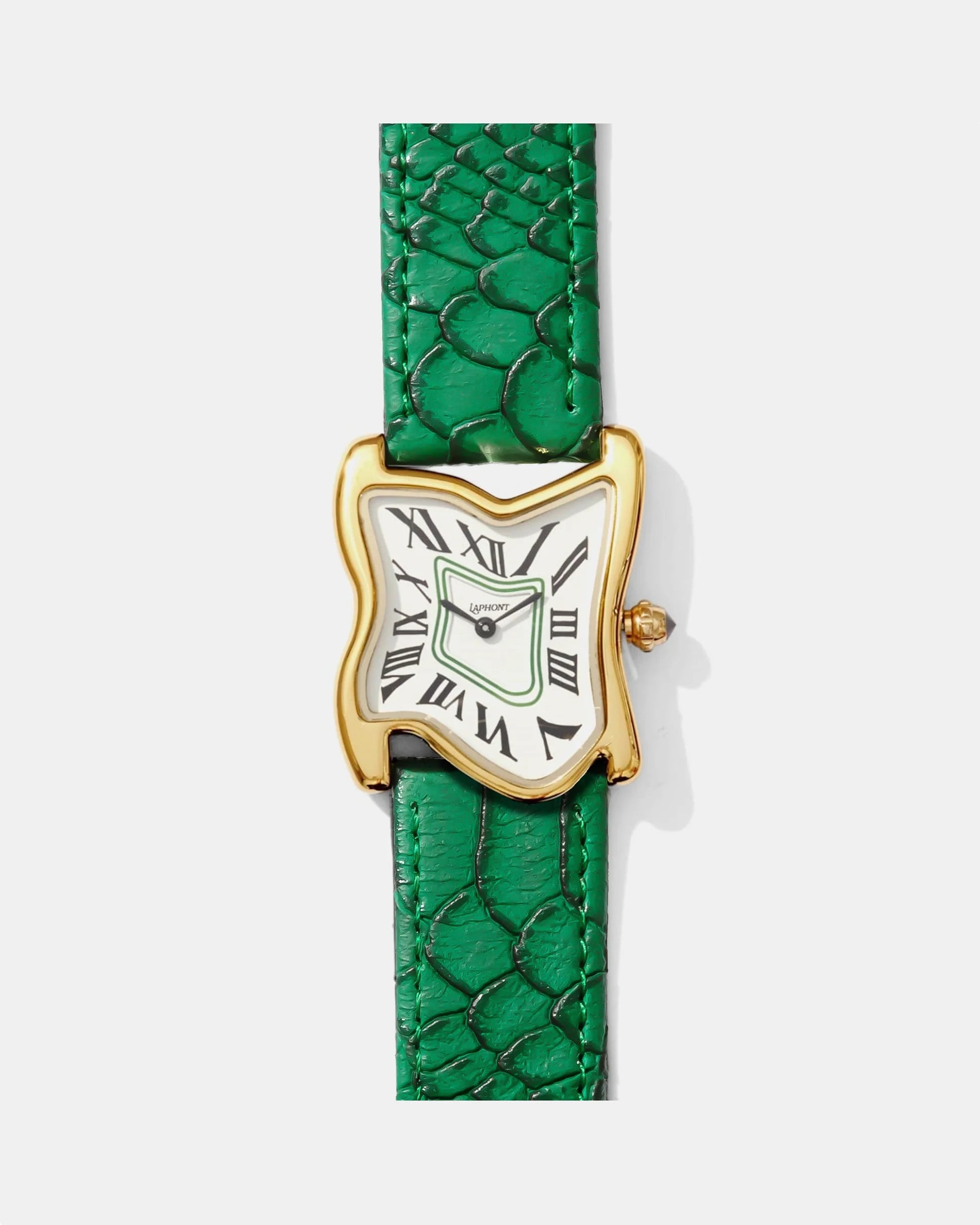 Orologio Square Melting Gold Large green band LAPHONT