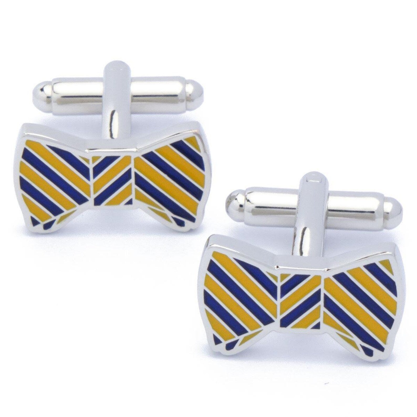 Gemelli bowtie giallo blu Monsieur