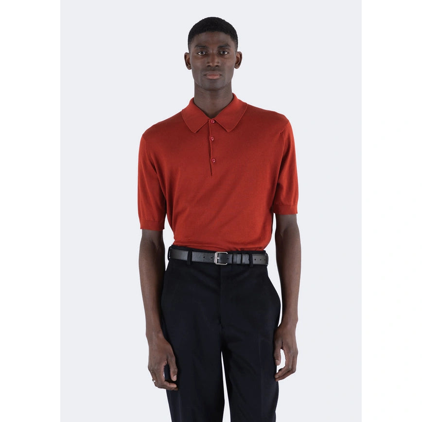 Polo Isis manica corta Baked red John Smedley