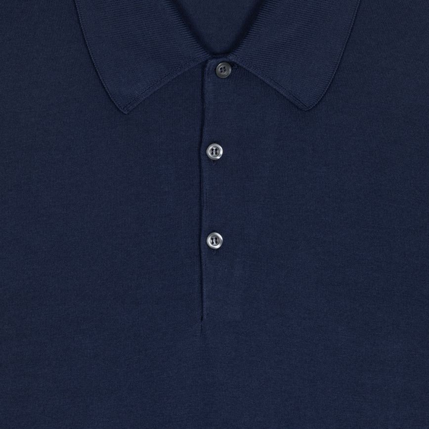 Polo Isis manica corta sea island cotton French navy John Smedley