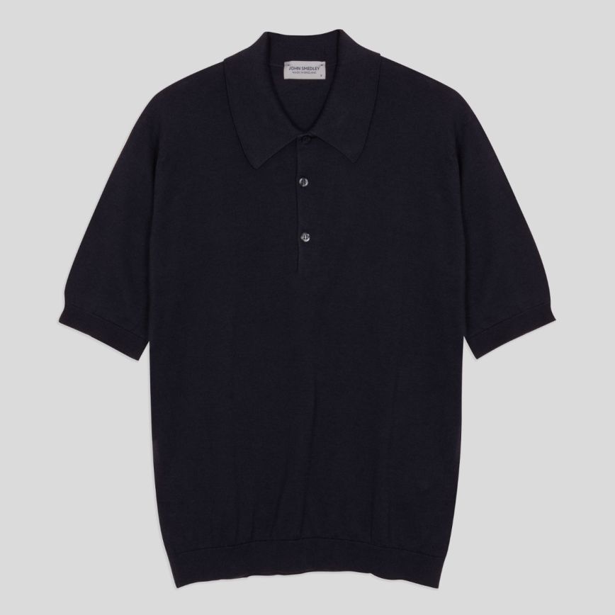 Polo Isis manica corta sea island cotton navy John Smedley