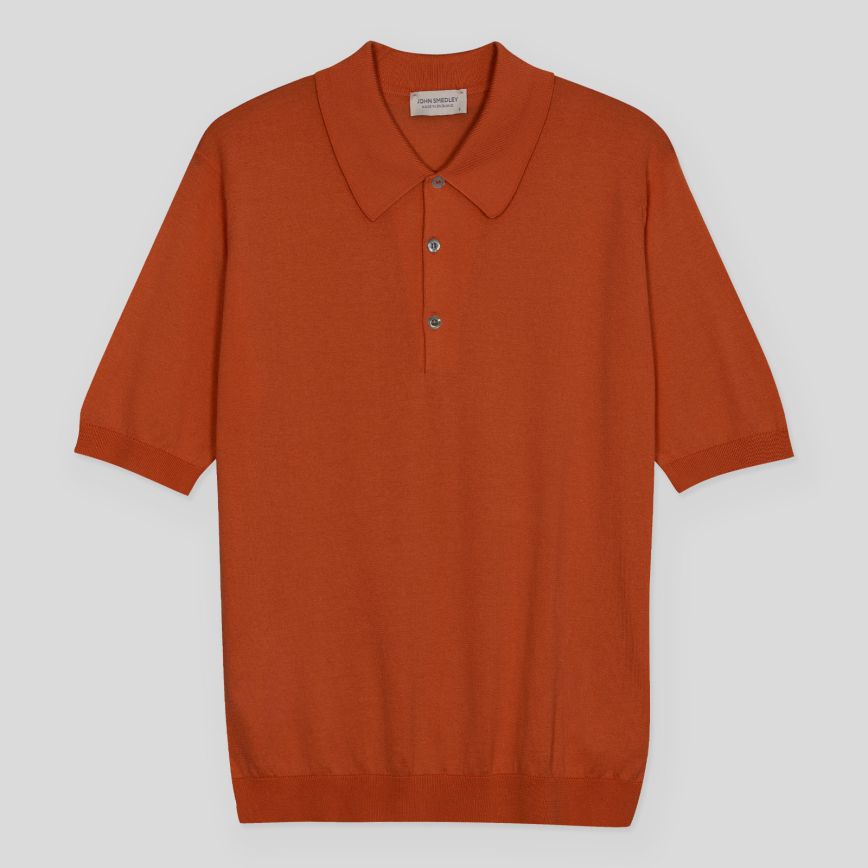 Polo Isis manica corta sea island cotton wyvern red John Smedley