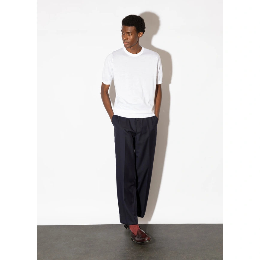 T-shirt girocollo Kempton bianca John Smedley
