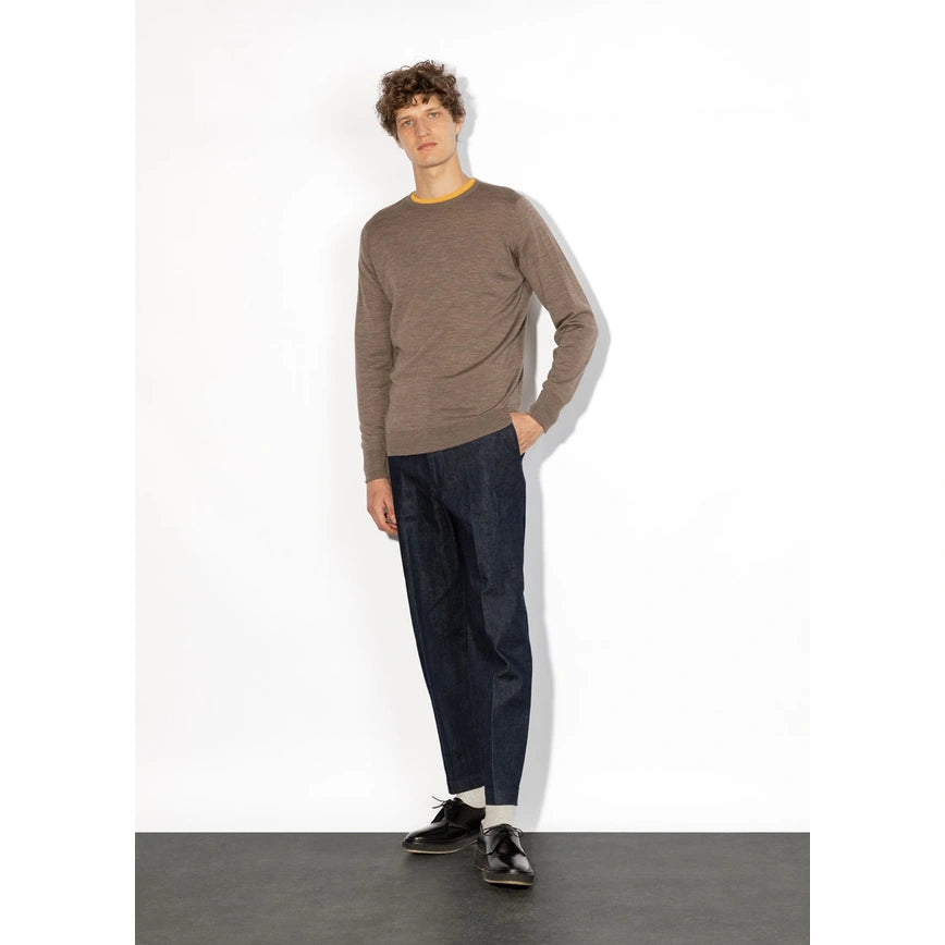 Girocollo Marcus lana mushroom John Smedley