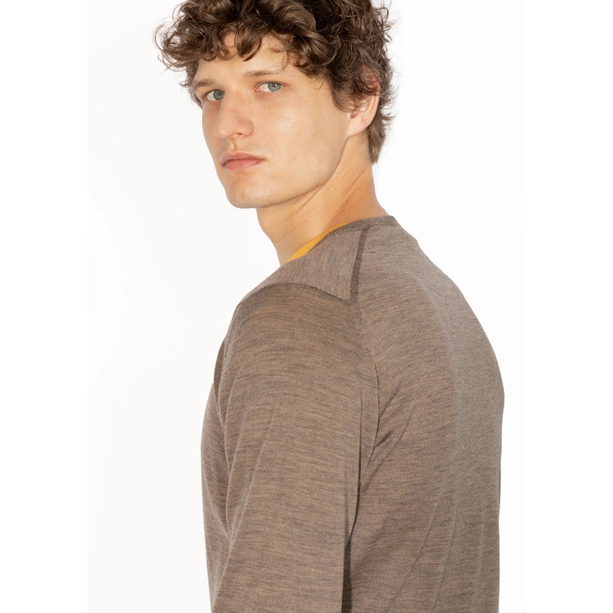 Girocollo Marcus lana mushroom John Smedley