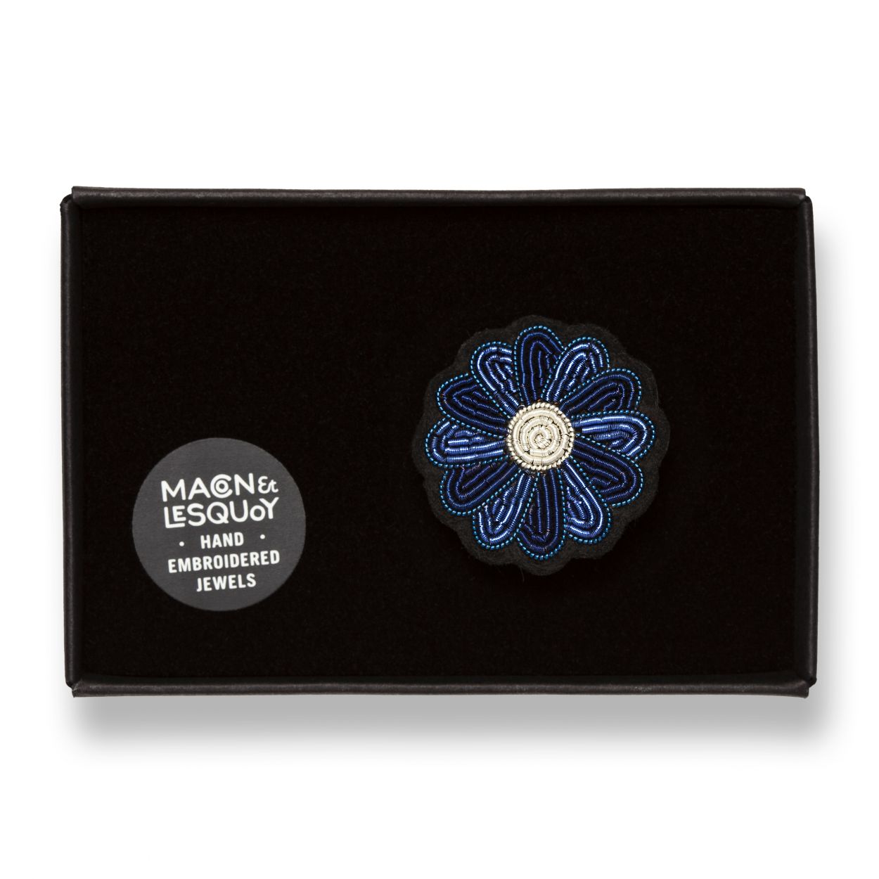 Spilla mini fiore blu Macon & Lesquoy