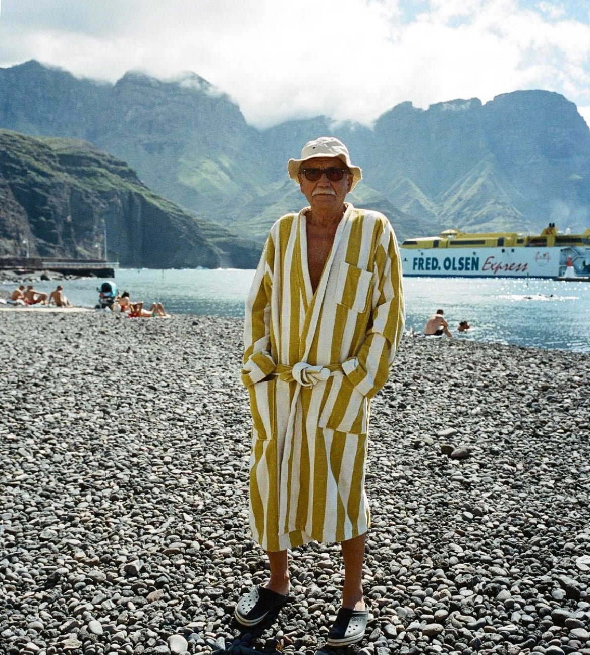 Accappatoio in spugna rigato OAS - MONSIEUR