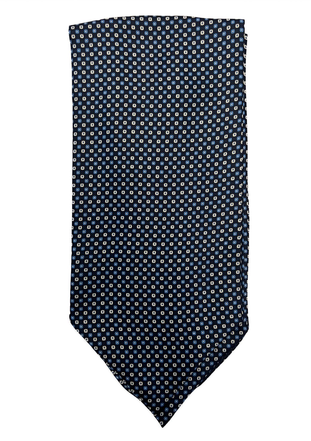 Ascot silk tie fantasia blu light blue bianco Monsieur - MONSIEUR