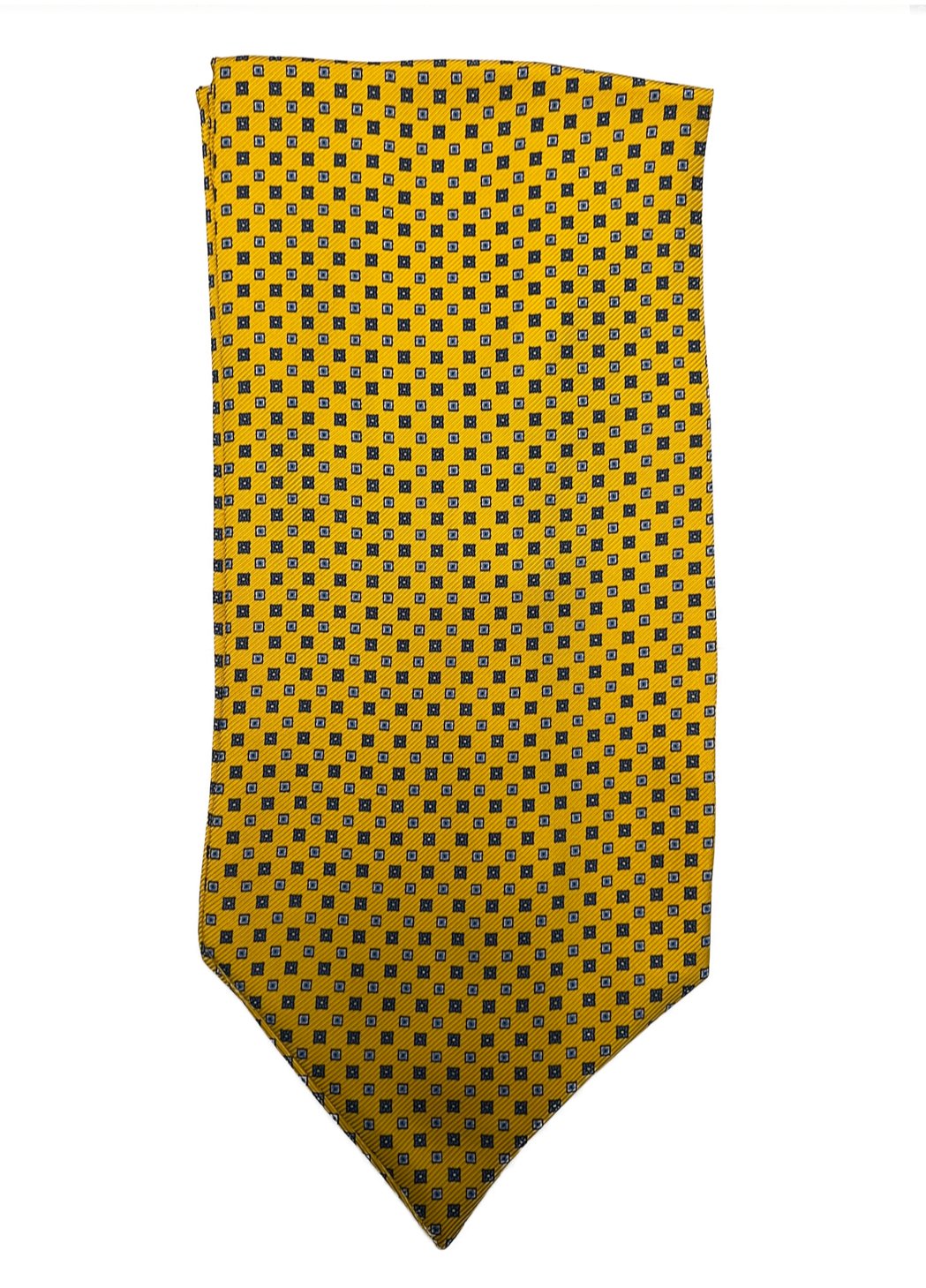 Ascot silk tie fantasia giallo Monsieur - MONSIEUR