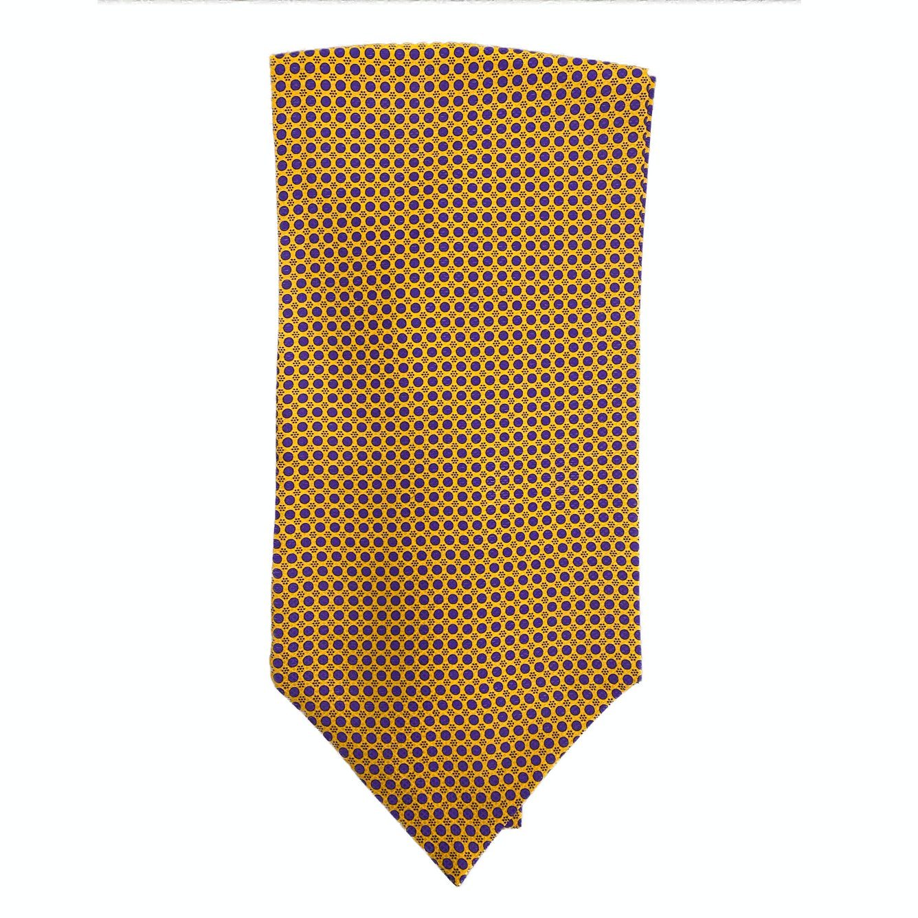 Ascot silk tie fantasia giallo viola Monsieur - MONSIEUR