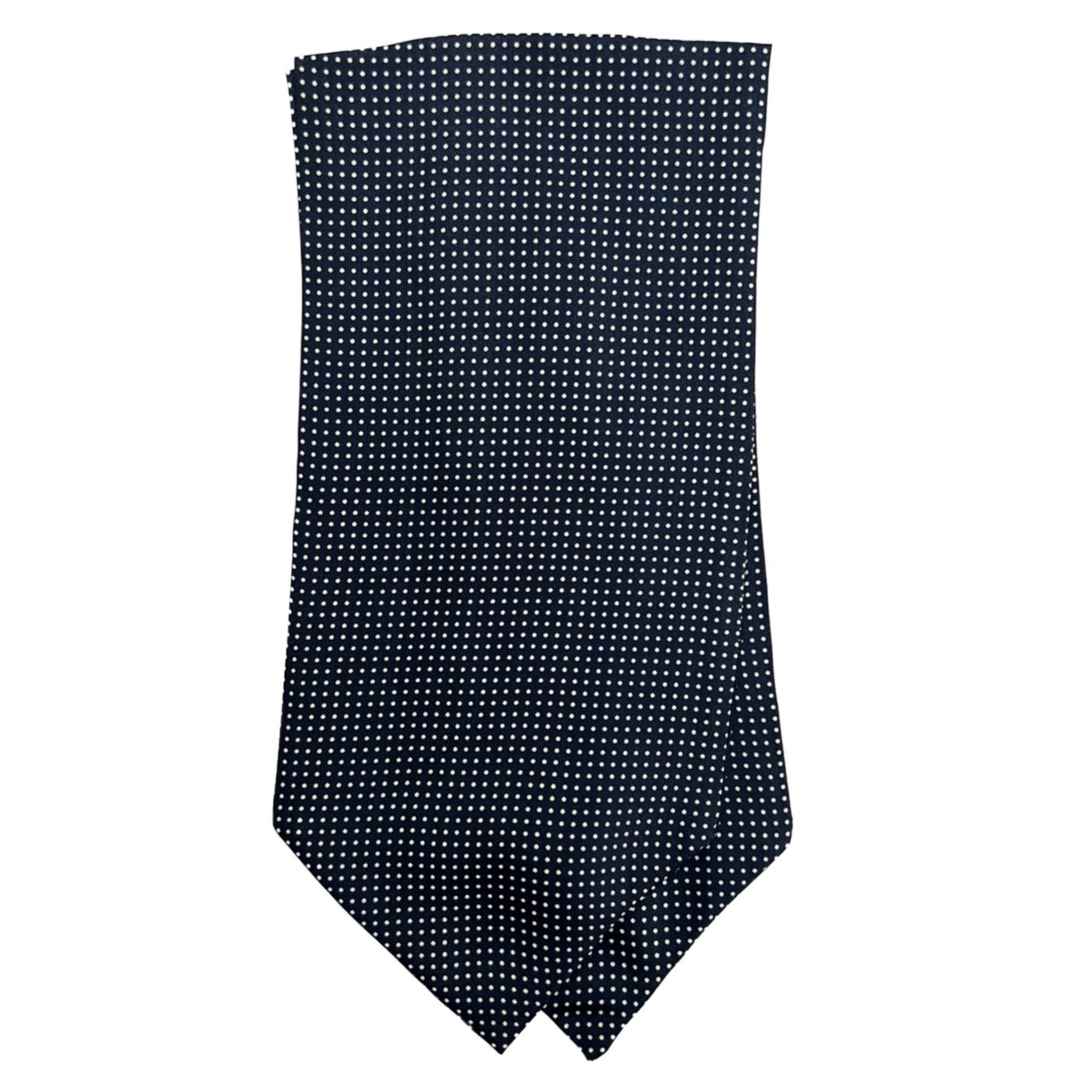 Ascot silk tie micro pois blu bianco Monsieur - MONSIEUR