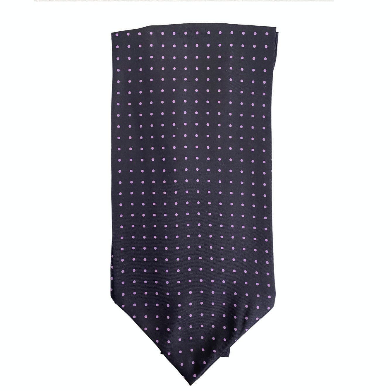 Ascot silk tie pois blu viola Monsieur - MONSIEUR