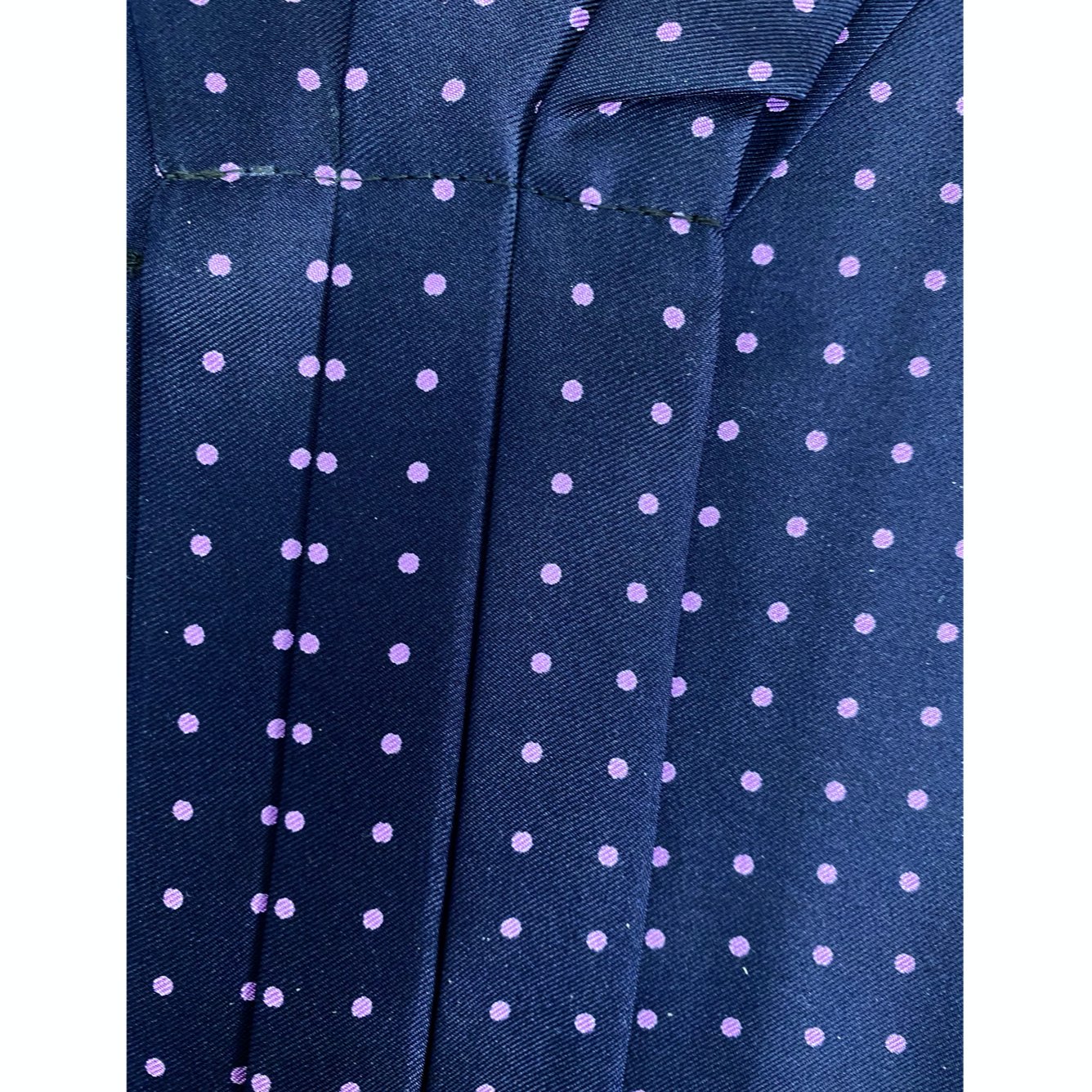 Ascot silk tie pois blu viola Monsieur - MONSIEUR