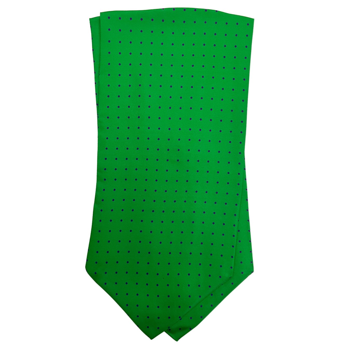 Ascot silk tie pois verde bandiera blu Monsieur - MONSIEUR