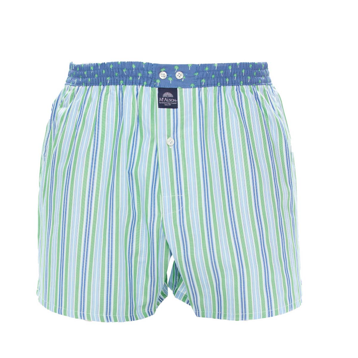 Boxer palme rigato verde azzurro McAlson