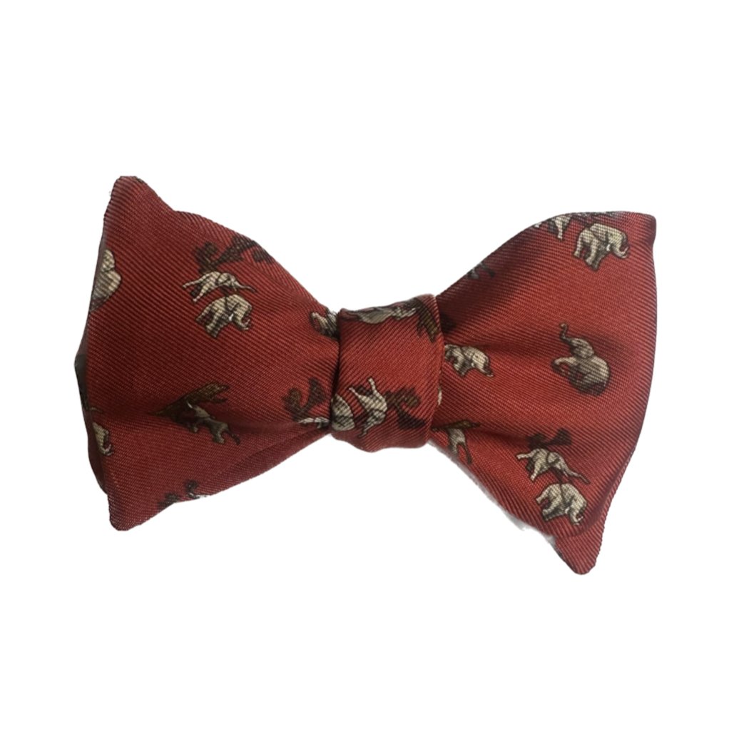 Bow tie elefantini rosso scuro seta Le Loir En Papillon - MONSIEUR