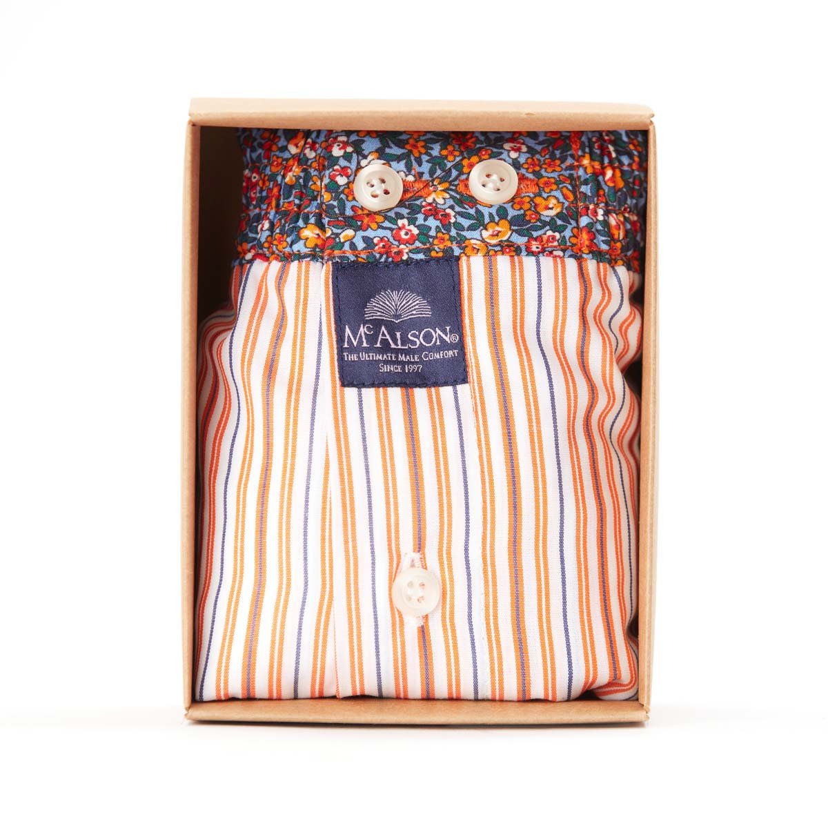 Boxer rigato fiori arancio McAlson - MONSIEUR