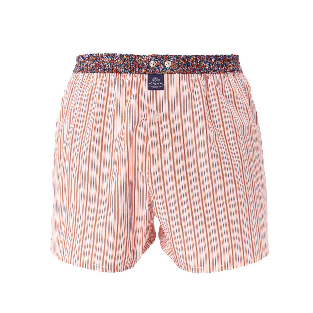 Boxer rigato fiori arancio McAlson - MONSIEUR