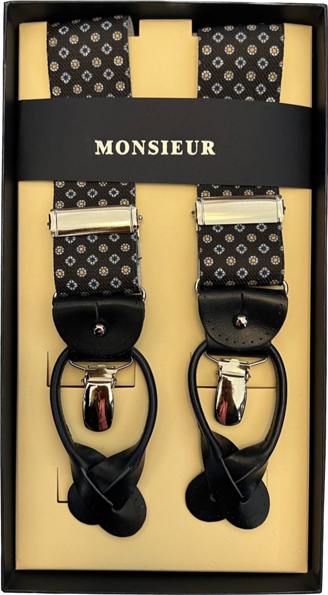 Bretelle disegno cravatta moro Monsieur - MONSIEUR