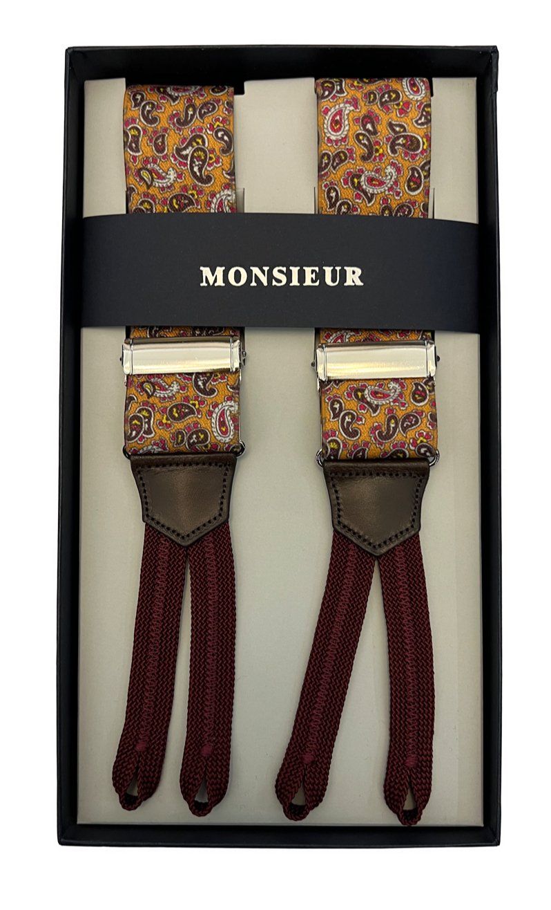 Bretelle paisley arancione Monsieur - MONSIEUR