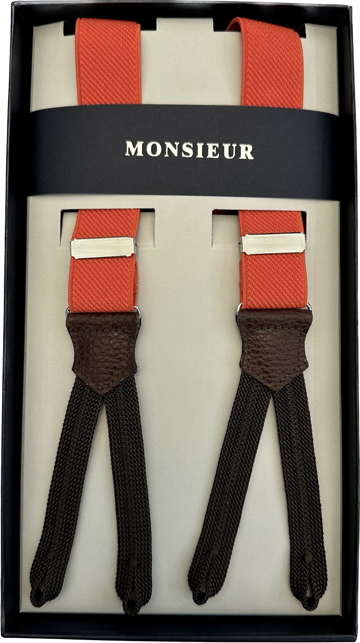 Gaspard Bretelle Sottili A X Uomo: Fettuccia 25mm, Regolabili, Clip Metalliche, Prodotte In Francia, Oeko-Tex