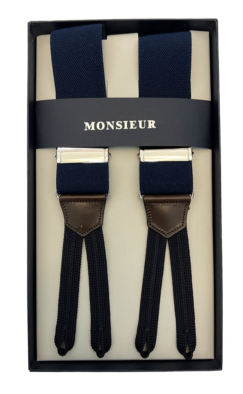 Bretelle tinta unita navy Monsieur - MONSIEUR