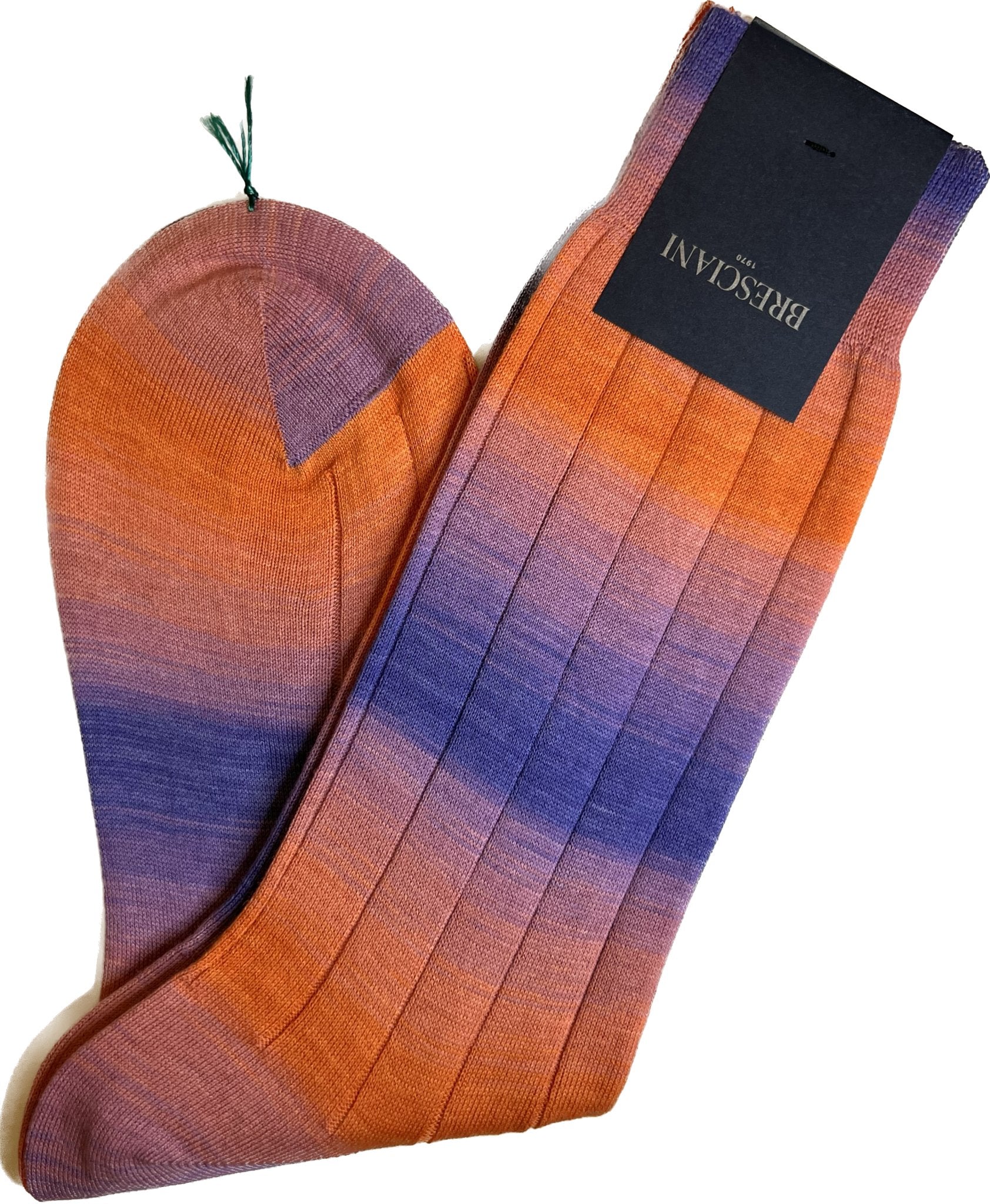 Calza corta cotone shadow arancio rosa viola Bresciani - MONSIEUR